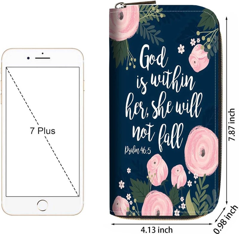 FQTBCEARI Hummingbird Flower Print Women Large Capacity Wallet PU Leather Zipper Clutch Purse for Smart Phone/Card/Coin/Cash - Image 2
